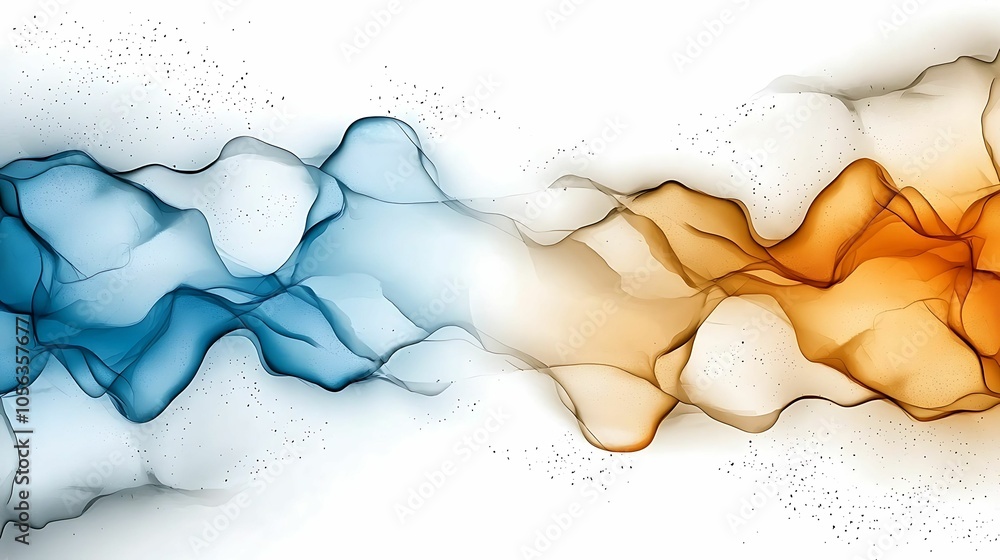 Aufkleber dynamic waves of color a captivating fusion of blue and orange fluidity in artistic expression and d