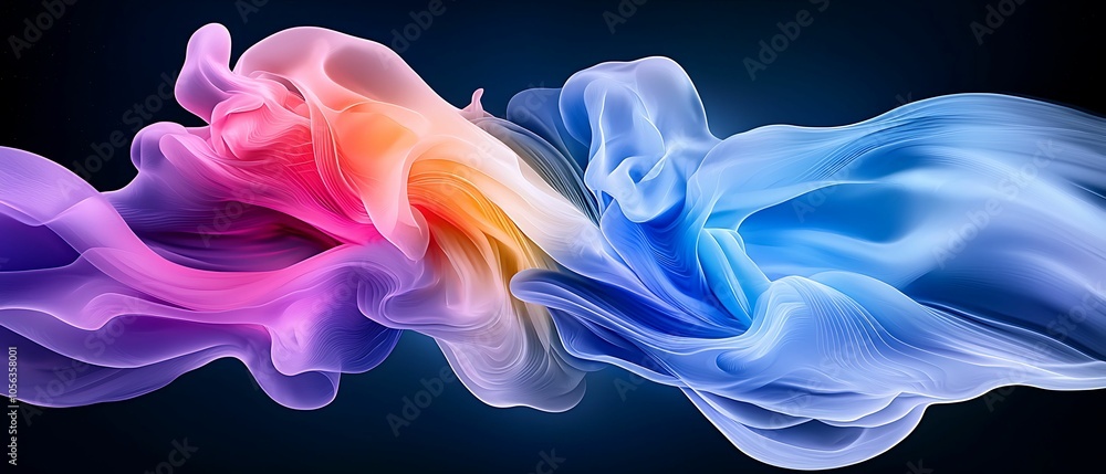 Poster dynamic swirls of color a mesmerizing blend of warm and cool tones in abstract artistry for contempo