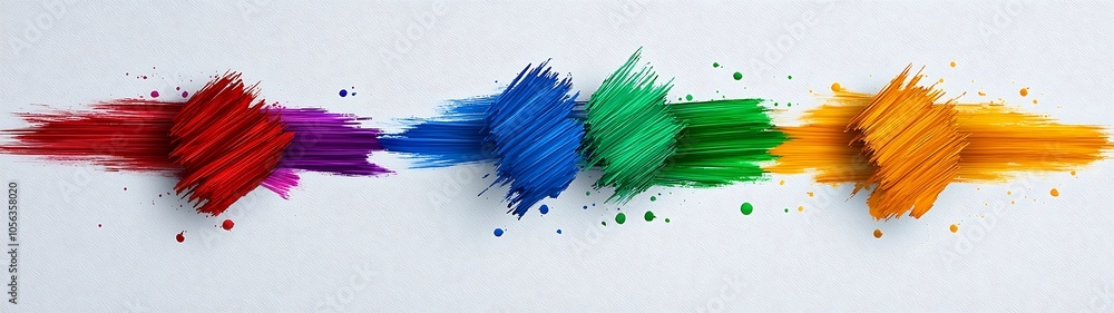 Poster vibrant splashes of color a creative exploration of artistic expressions through brushstroke techniq