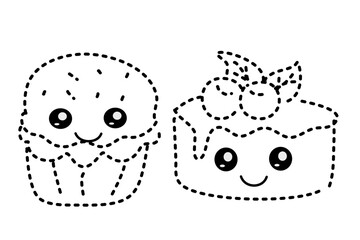 Cakes Tracing Line for Pre School Children. Handwriting Learning Education