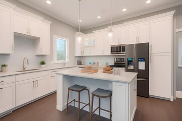 High-tech smart home with interconnected devices, showcasing IoT and AI-driven convenience