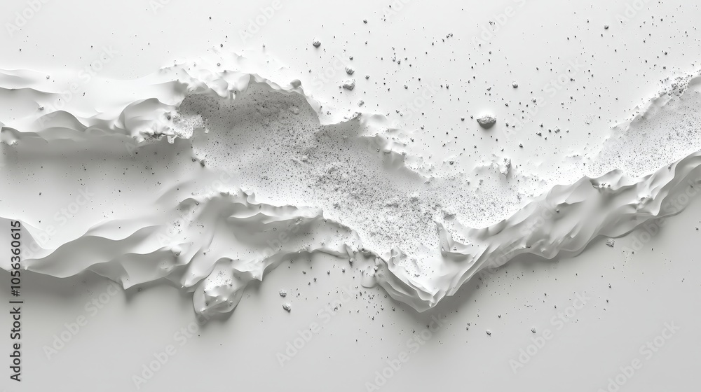 Poster artistic white surface featuring 3d galaxy png cut-out elements, emphasizing the depth and detailed 