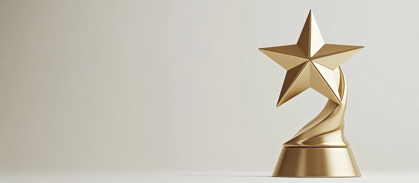 A gold star trophy on a neutral background, symbolizing achievement.
