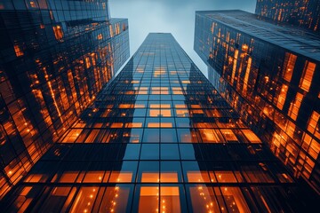 Modern Glass Skyscrapers Cityscape Architecture