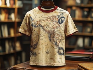Vintage World Map T Shirt Design