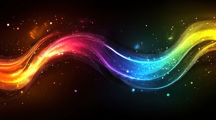 Obraz premium Abstract Rainbow Wave with Sparkling Effect