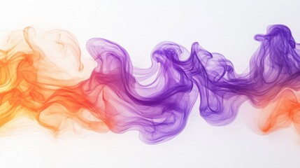 Fototapeta premium Clean white backdrop featuring bright purple and orange flames, creating a bold and energetic visual display with dynamic contrasts