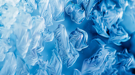 Obraz premium Detailed blue ice texture patterns.
