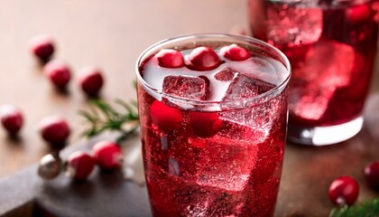 Cranberry drink with ice