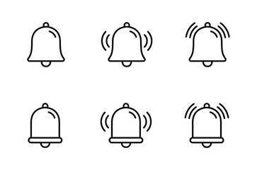 Notification ringing bell icon set	