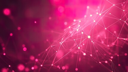 Fototapeta premium Abstract Pink Network with Glowing Points
