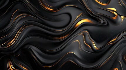 Obraz premium Abstract Black and Gold Swirling Texture