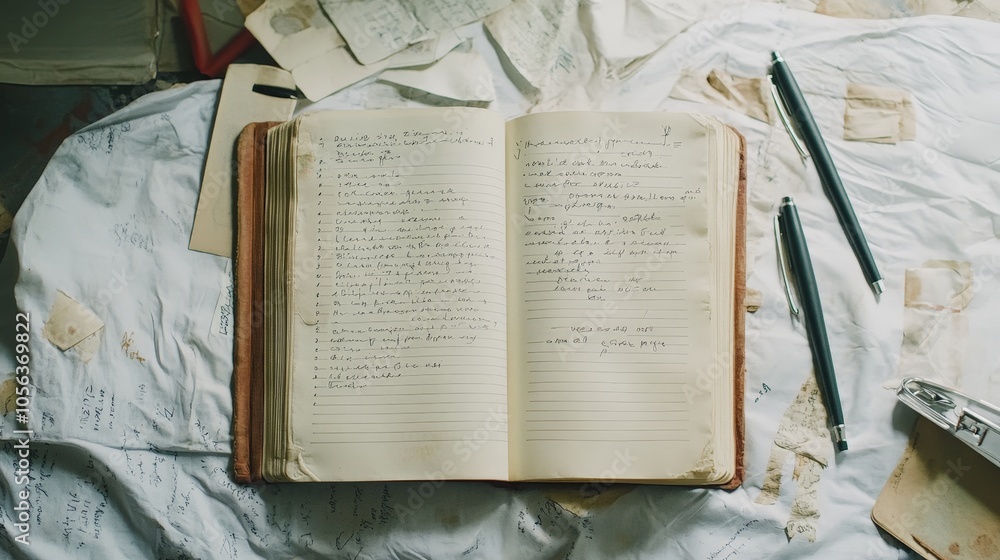 Poster clean white canvas displaying a diary page with text, emphasizing the clarity and organization of th