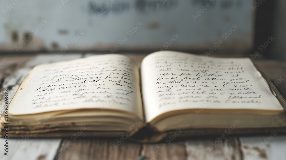 Poster clean white canvas displaying a diary page with text, emphasizing the clarity and organization of th