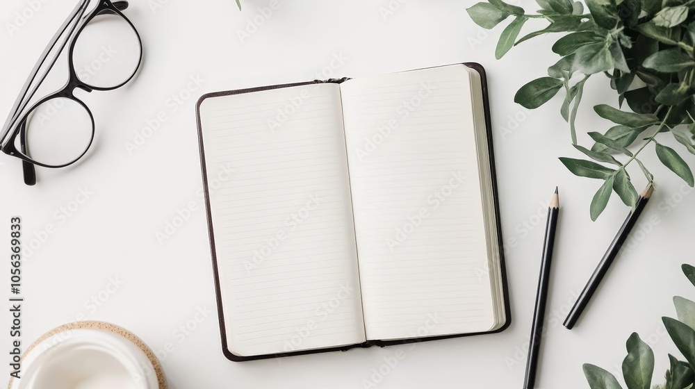 Poster clean white canvas displaying a diary page with text, emphasizing the clarity and organization of th