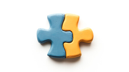Obraz premium 白背景に組み合わさるジグソーパズルのピースのような3Dイラスト