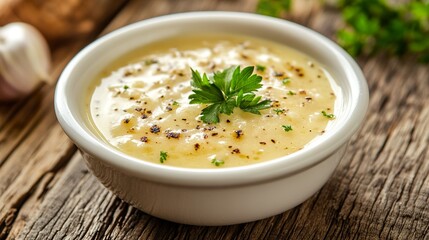 Creamy Potato Soup with Garlic and Parsley - Delicious Recipe