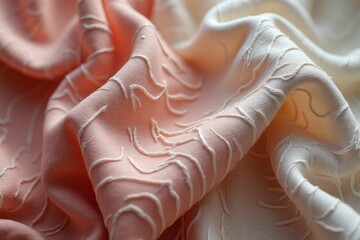 Smooth Linen Fabric Waving in Soft Pastel Colors – Serene and Elegant Background