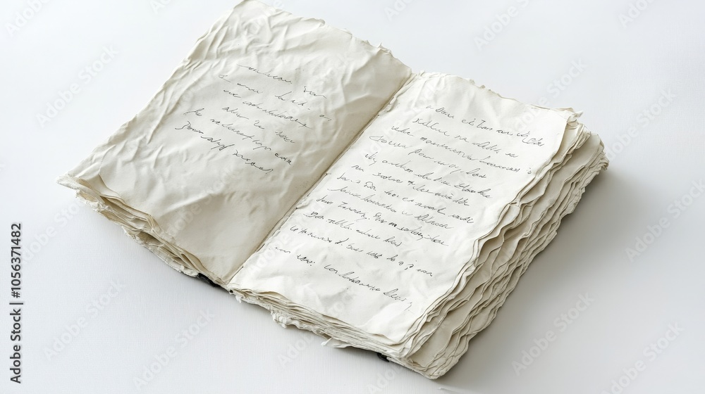 Poster clean white canvas featuring a diary page with visible text, capturing the essence of personal notes