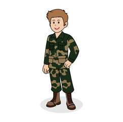 Cartoon Army Man Vector
