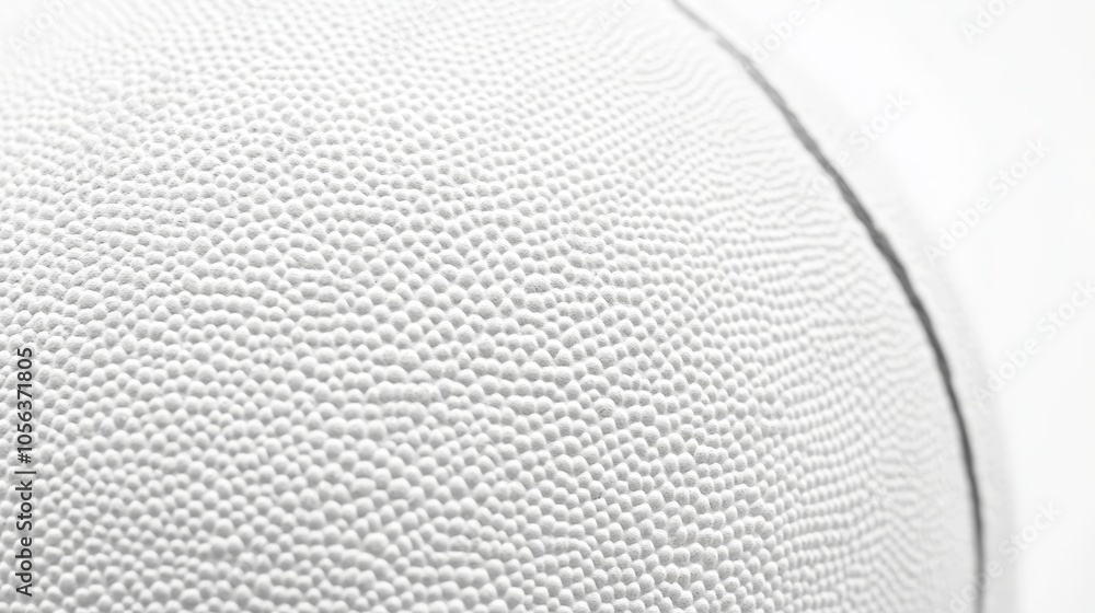 Poster clean white canvas featuring a textured basketball, emphasizing its unique surface texture and class