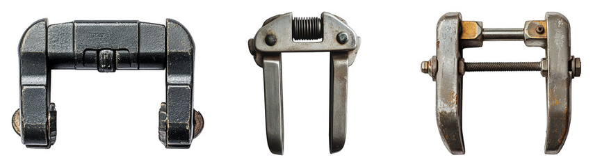Industrial Clamps on Transparent Background