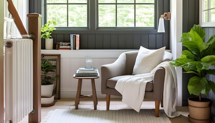 Cozy reading nook with a comfortable armchair surrounded by an inviting collection of books