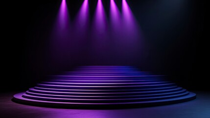 Product stage for presentation in dark purple color. ,generative ai