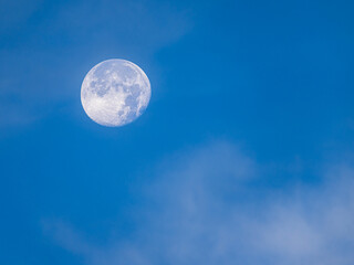 Fullmoon on blue sky at morning