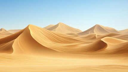 A Vast Desert Landscape Under a Clear Blue Sky