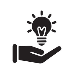 Black Lightbulb vector symbol on white background