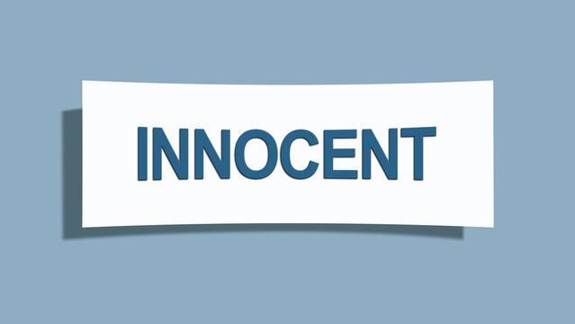 innocent. A card isolated on blue background.