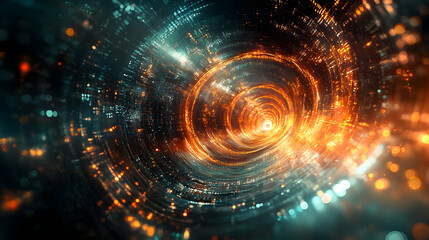 Obraz premium Abstract Background with Orange and Teal Swirls