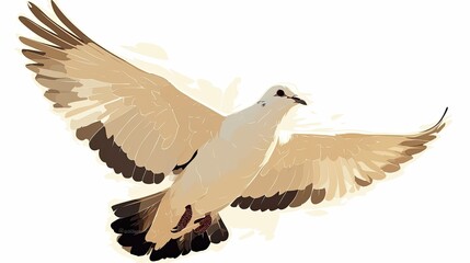Obraz premium A Tan Dove in Flight with Outstretched Wings