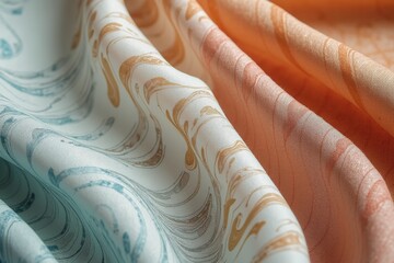 Smooth Linen Fabric Waving in Soft Pastel Colors – Serene and Elegant Background