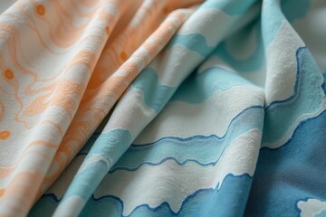 Smooth Linen Fabric Waving in Soft Pastel Colors – Serene and Elegant Background
