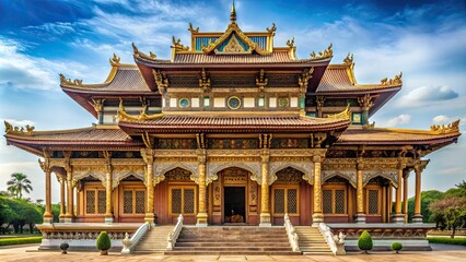 Obraz premium Ornate building with Suramien inscription, displaying intricate art, perfect symmetry, and rich historical significance