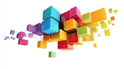 Obraz premium Abstract Colorful 3D Cubes Arrangement