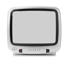One retro tv set isolated on white