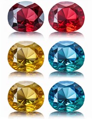 Fototapeta premium Set of multicolored diamonds isolated on white background. Vector illustration.