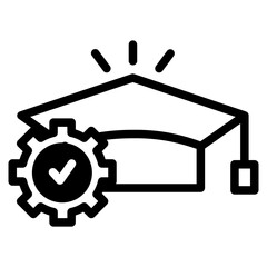 Graduation hat with gear icon