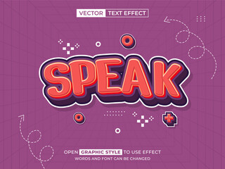 speak editable text, font effect, 3d text for title