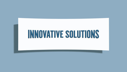 Innovative Solutions. A card isolated on blue background.