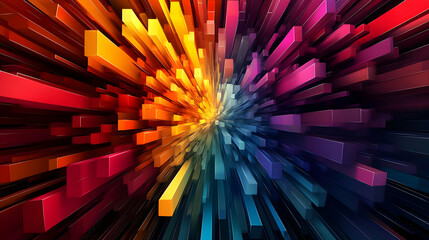 Abstract 3D Background with Colorful Rectangular Shapes