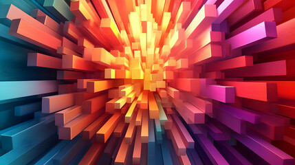 Abstract 3D Background with Colorful Geometric Shapes
