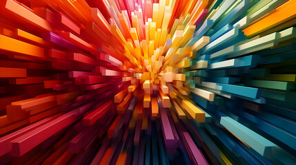 Abstract 3D Background with Colorful Geometric Shapes
