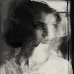 Intense Gaze: A Black and White Portrait of a Woman