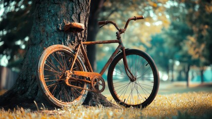 Fototapeta premium Rusty Bike in the Woods