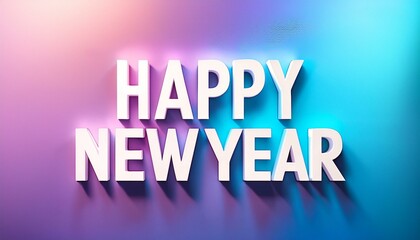 Obraz premium 淡い色合いが魅力的、白文字が際立つ新年メッセージのデザイン