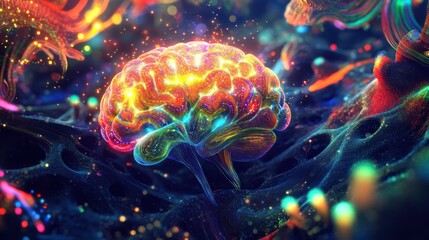 Obraz premium Glowing Brain Abstract